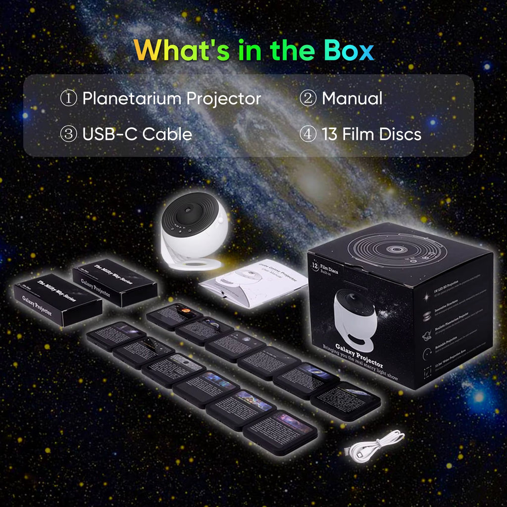 Galaxy Projector Night Light Star Projector Light Projector for Bedroom 13 Film Discs Planetarium Projector for Kids