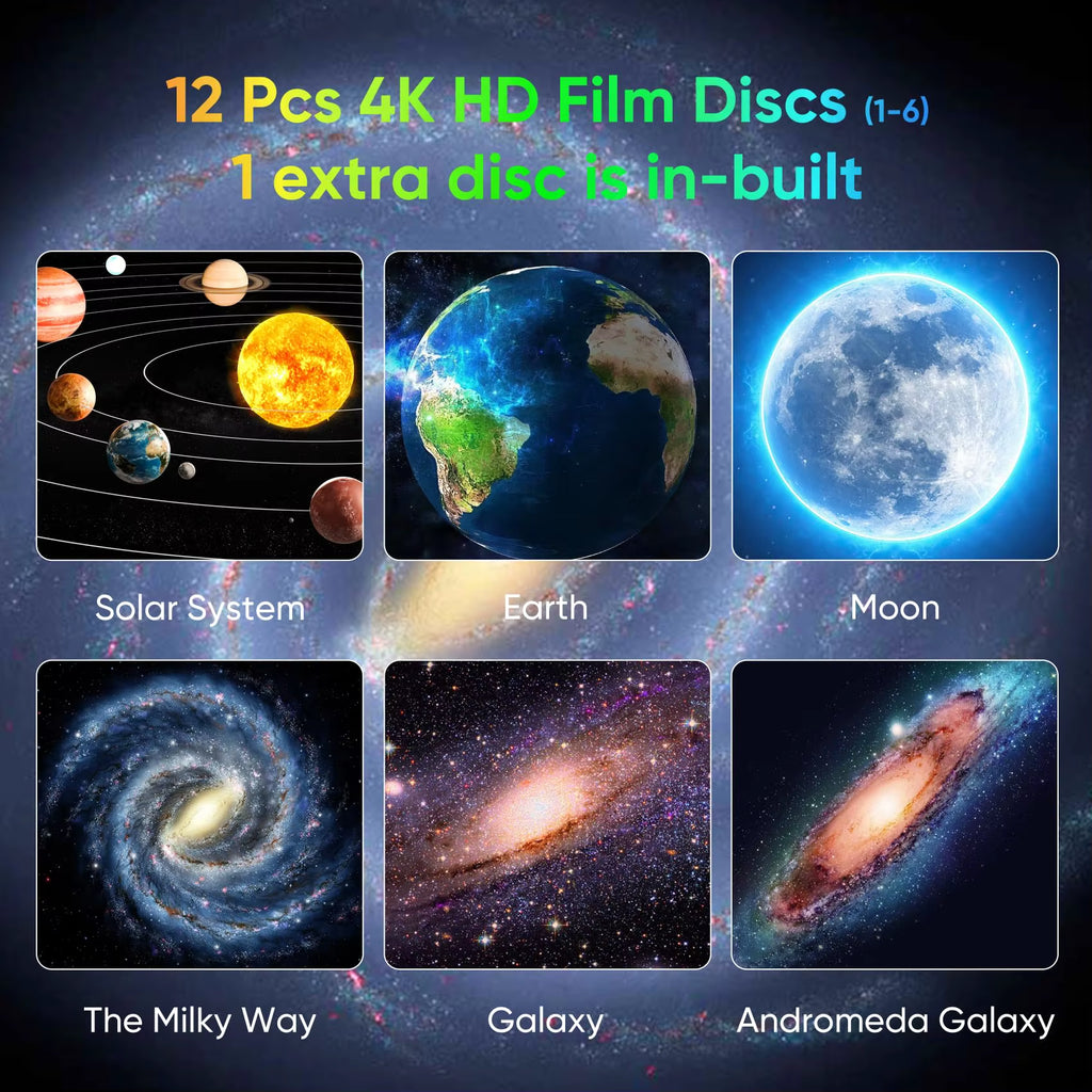 Galaxy Projector Night Light Star Projector Light Projector for Bedroom 13 Film Discs Planetarium Projector for Kids